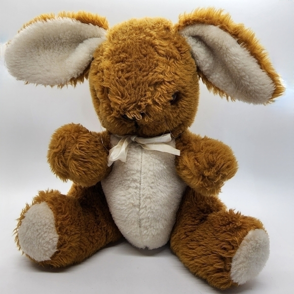 Vintage New York Merchandise Co Brown Bunny Rabbit Red eyes no neck floppy ears - Picture 2 of 12
